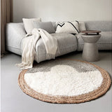 Tapis rond en laine de jute