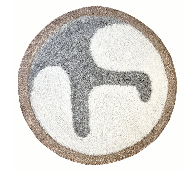 Tapis rond en laine de jute