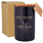 Bougie de noël my flame noire "merry everything & happy always"