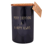 Bougie de noël my flame noire "merry everything & happy always"