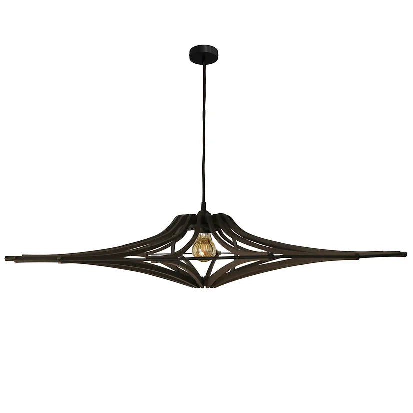 décoration, luminaire suspension rif singing bois noir