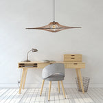 décoration, luminaire suspension rif singing bois brut