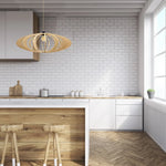 décoration, luminaire suspension rif rolling bois brut