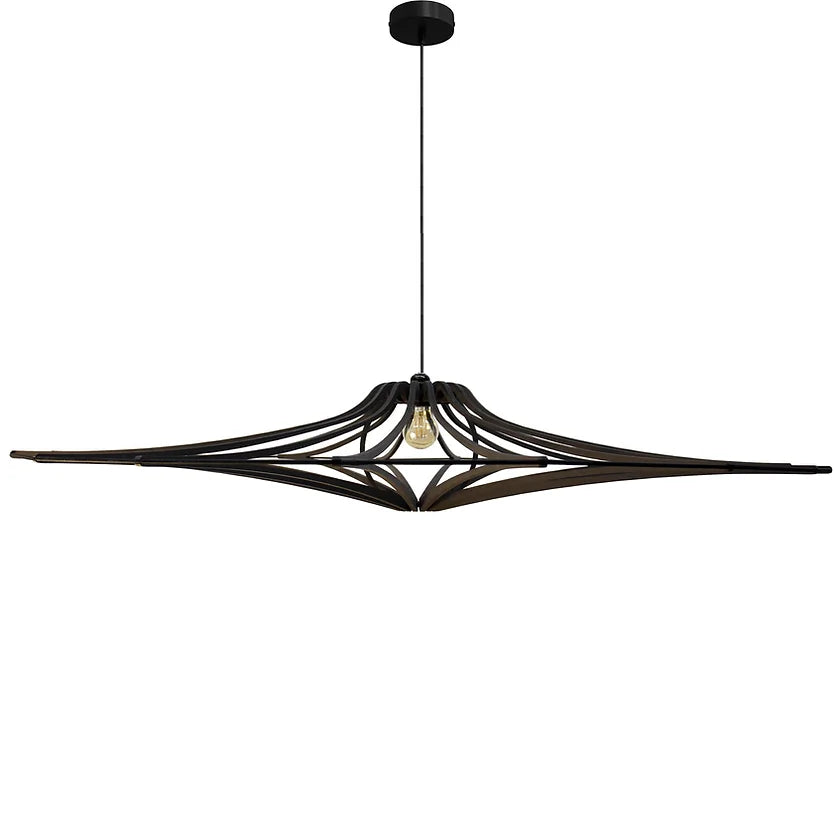 décoration, luminaire suspension rif singing bois noir