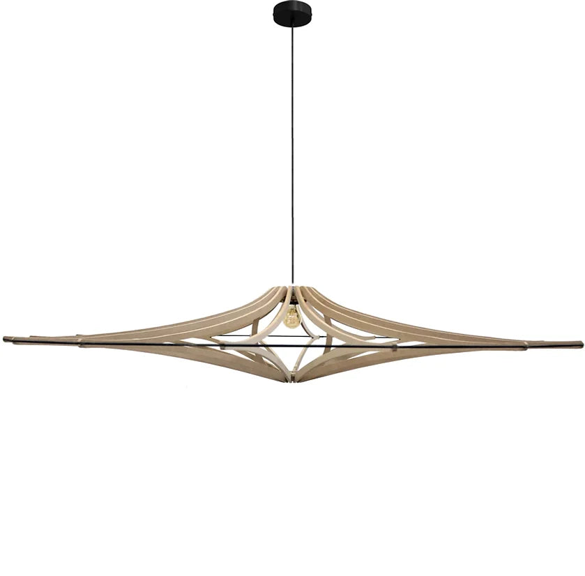 décoration, luminaire suspension rif singing bois brut