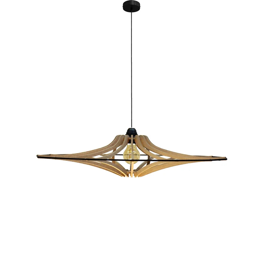 décoration, luminaire suspension rif singing bois brut