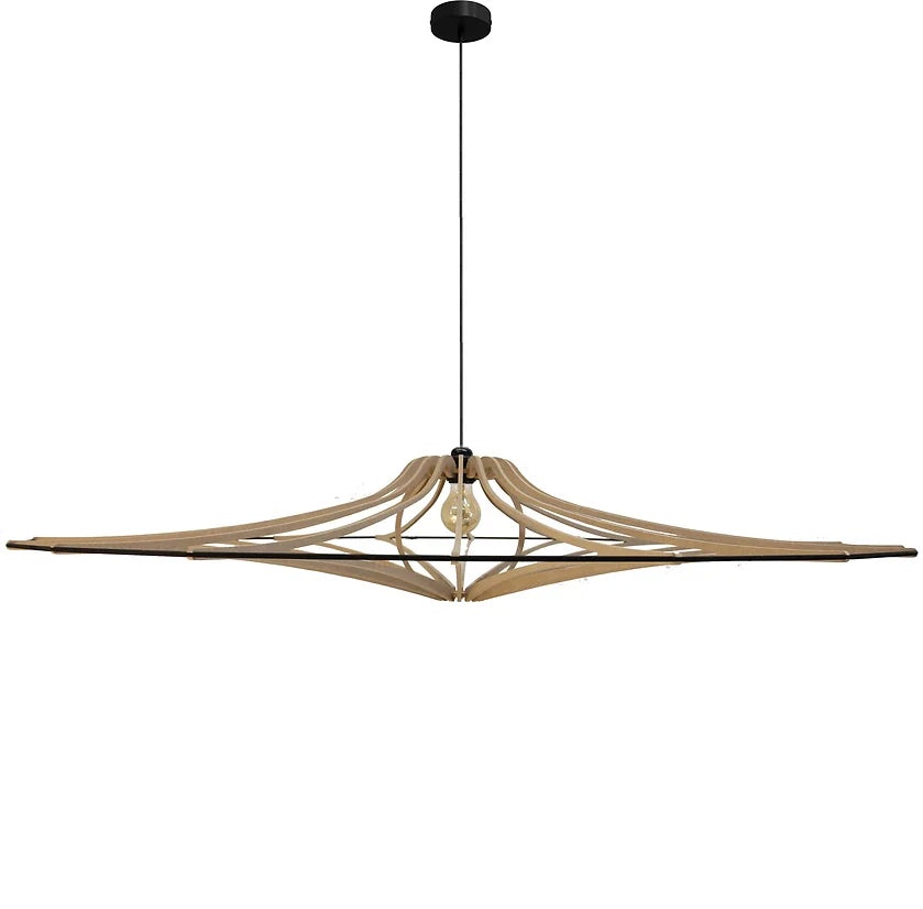 décoration, luminaire suspension rif singing bois brut