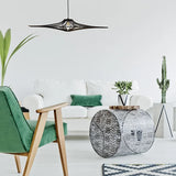 décoration, luminaire suspension rif singing bois noir