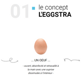 Porte clé papa rond cuir caramel - caché dans une véritable coquille d'oeuf - l'eggstra