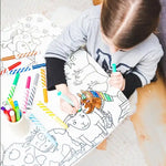 Décoration enfant, table de coloriage drôle de bouilles