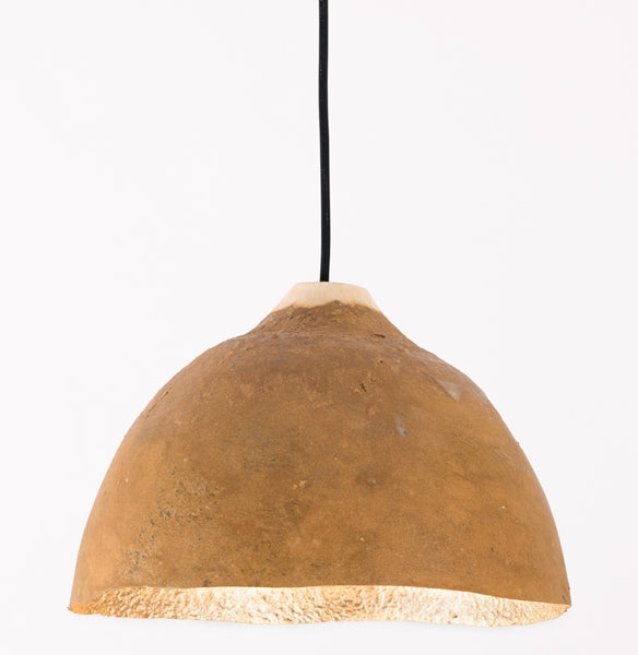 décoration, luminaire suspension mahatsara papier recyclé or
