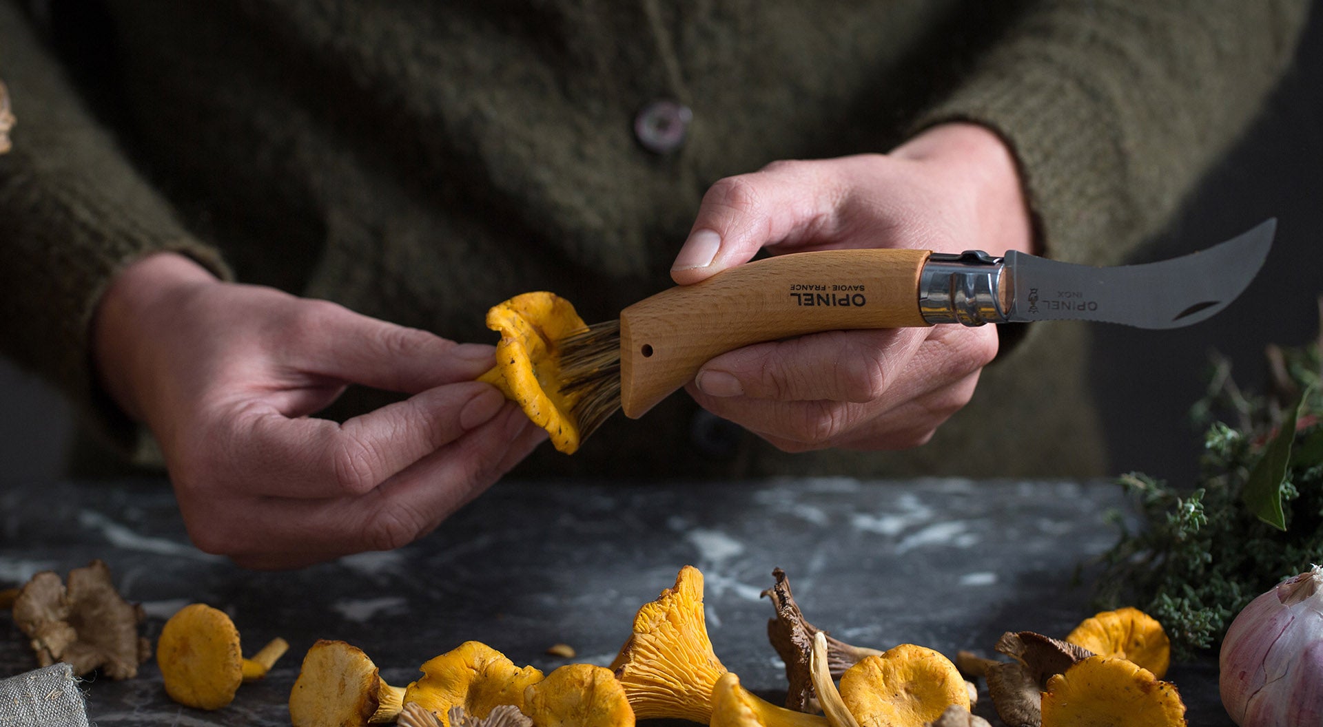 opinel, couteau outdoor, couteau à champignons