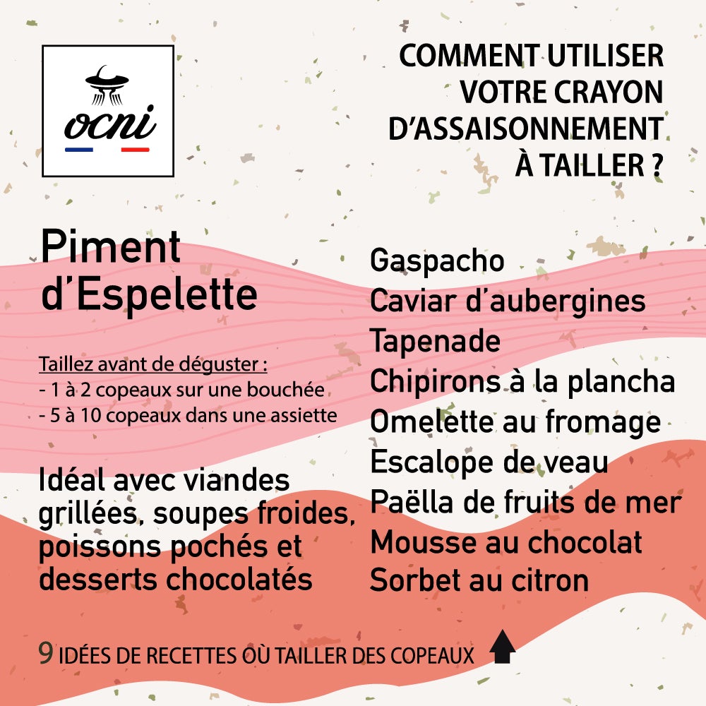 ocni, assaisonnement à tailler piment d'espelette