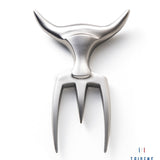 tridens, fourchette à viande avec étui en cuir made in france