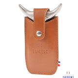 tridens, fourchette à viande avec étui en cuir made in france