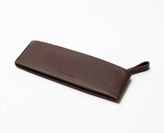 Zipped leather pencil case
