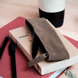 Zipped leather pencil case