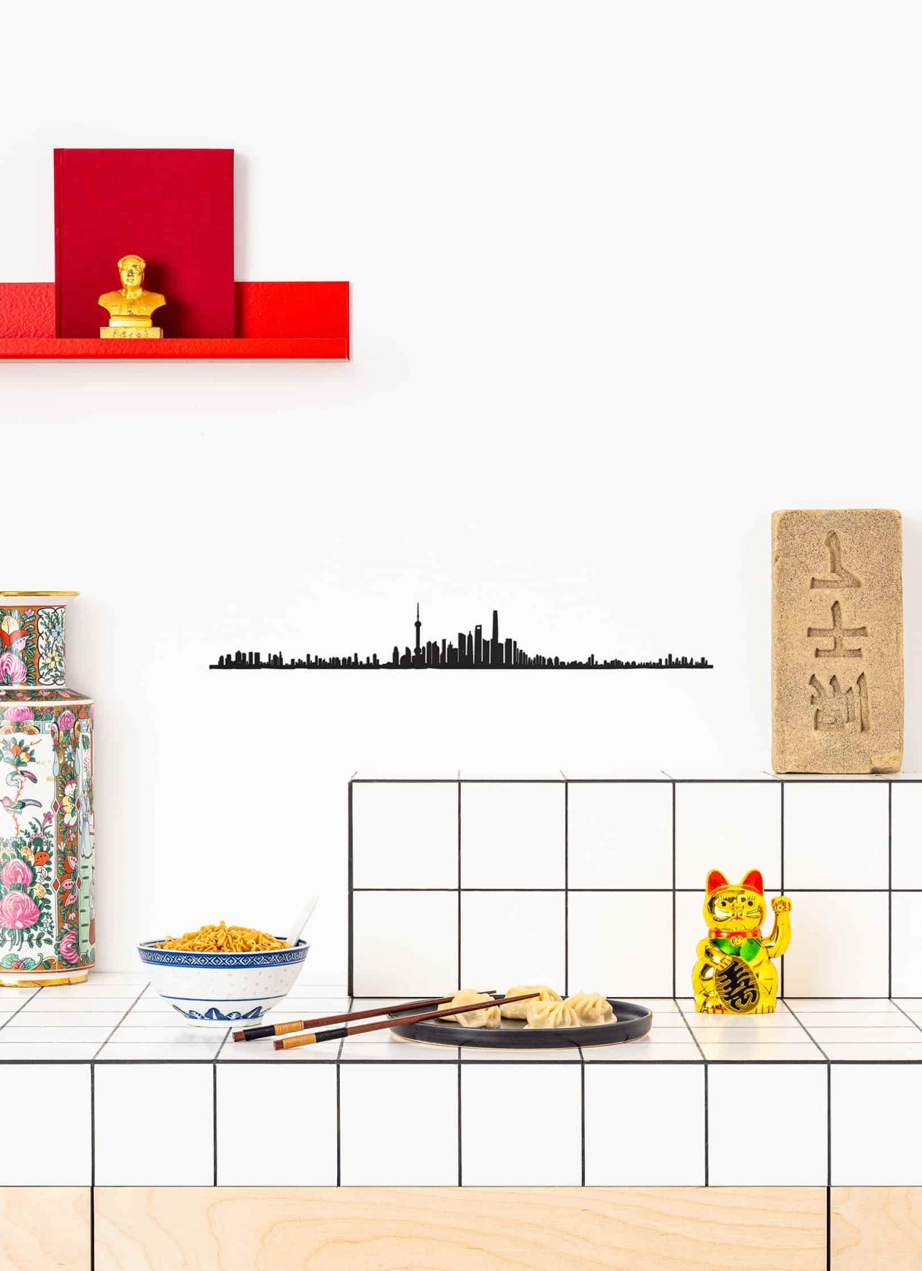 décoration murale, skyline Shangaï