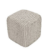 Pouf cubique laine